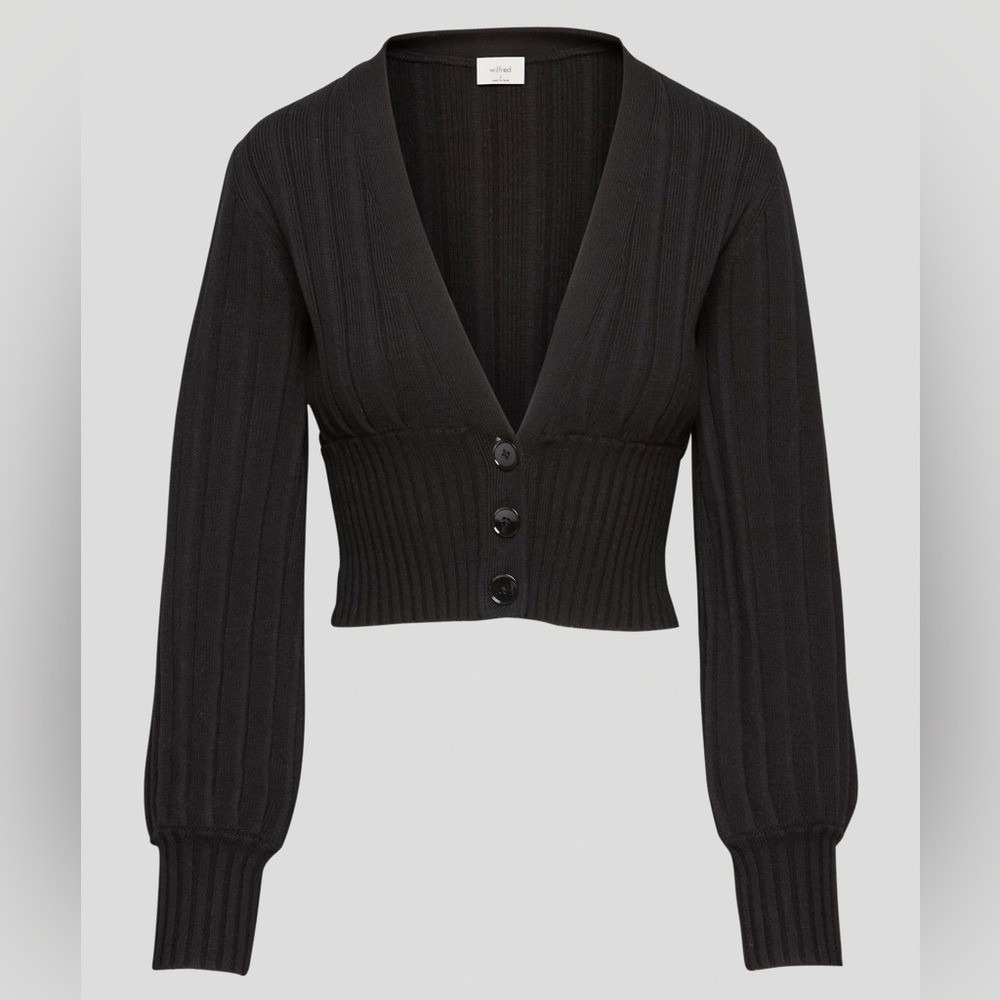 Aritzia‎ Wilfred Black Plunge Front Cardigan Small